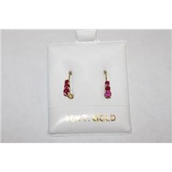 10K GOLD RUBY .44CT EARRINGS