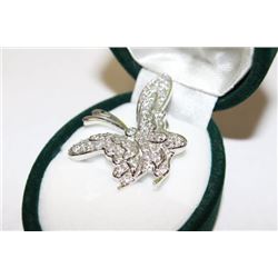 STERLING SILVER CZ BUTTERFLY PENDANT