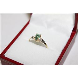 14K GOLD ALEXANDRITE .4CT AND DIAMOND RING