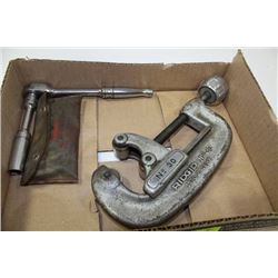 SNAP ON RATCHET, RIDGID PIPE CUTTER & 11PC HEX