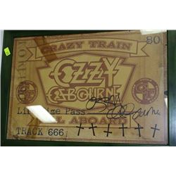AUTHENTIC SIGNED OZZY OSBOURNE TOUR POSTER