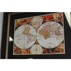 FRAMED WORLD MAP PICTURE