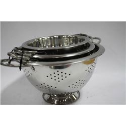 NEW STAINLESS STEEL 3PC STRAINING POTS