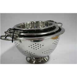 NEW STAINLESS STEEL 3PC STRAINING POTS