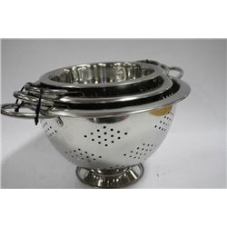 NEW STAINLESS STEEL 3PC STRAINING POTS