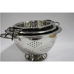 NEW STAINLESS STEEL 3PC STRAINING POTS