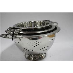 NEW STAINLESS STEEL 3PC STRAINING POTS