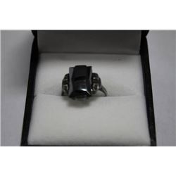 BLACK ALASKAN STONE LADIES RING