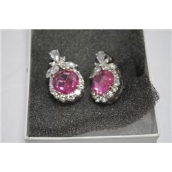 STERLING SILVER .925 EARRINGS W/ CUBIC STONES