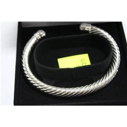 SILVER ROPE BANGLE BRACELET