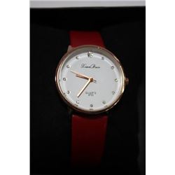 XIAN BIEN QUARTZ WOMENS WATCH W/ RED STRAP