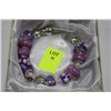 Image 1 : SILVER CHARMS PURPLE STONES BRACELET