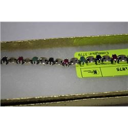 .925 SILVER NATURAL RUBY & EMERALD SAPPHIRE