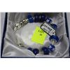 Image 1 : SILVER CHARM GLASS BRACELET W/ BLUE STONES
