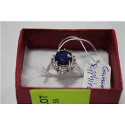 .925 SILVER NATURAL BLUE SAPPHIRE RING