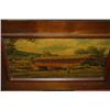 Image 1 : 1920 WOODEN COVERED BRIDGE PAINTING