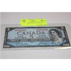 1954 BEATTIE/COYNE 5 DOLLAR NOTE M/C