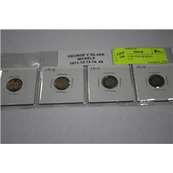 GEORGE V SILVER NICKELS 1911-12-13-14