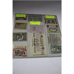SHEET OF WW1 GERMAN BANKNOTES X3