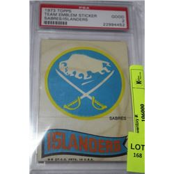 1973 TOPPS TEAM EMBLEM STICKER SABRES / ISLANDERS