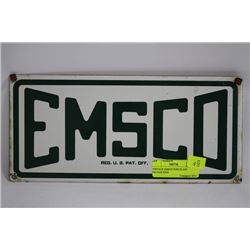 VINTAGE EMSCO PORCELAIN OIL/GAS SIGN