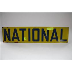 VINTAGE "NATIONAL" PORCELAIN OIL/GAS SIGN