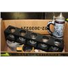 Image 1 : BOX OF MISC INCLUDING MUGS, STEINS, AND TEA LIGHT