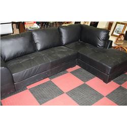NEW BLACK LEATHER L SHAPED SECTIONAL