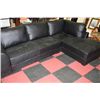 Image 1 : NEW BLACK LEATHER L SHAPED SECTIONAL