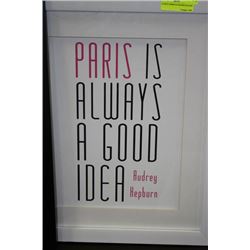 AUDREY HEPBURN FRAMED QUOTES