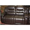 Image 2 : NEW CHOCOLATE BROWN LEATHER RECLINING SOFA