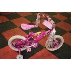 HUFFY PRINCESS KIDS GIRLS BIKE W/ TRAINING WHEELS