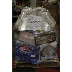 PALLET OF SHOWHOME PILLOWS, PICTURES,