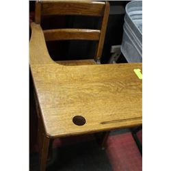 VINTAGE OAK SCHOOL DESK