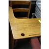 Image 1 : VINTAGE OAK SCHOOL DESK