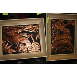 PAIR OF ESTATE COPPER PANTHER PICTURES