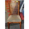 Image 1 : WOOD & FABRIC SLAT-BACKED CHAIR