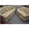Image 1 : FLORAL FABRIC SOFA W HIDE-A-BED LOVE SEAT***