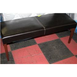 BLACK LEATHERETTE LARGE STOOL
