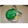 Image 1 : GREEN ART GLASS BASKET