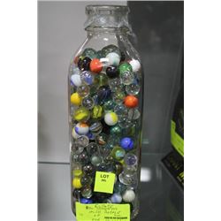 ESTATE MILK BOTTLE OF MARBLES X2