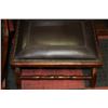 Image 3 : 2 WOOD & LEATHER CHAIRS W/ OTTOMAN