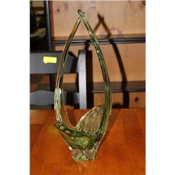 ESTATE GREEN ART GLASS DISH