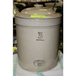 3 GALLON MEDALTA CROCK W LID