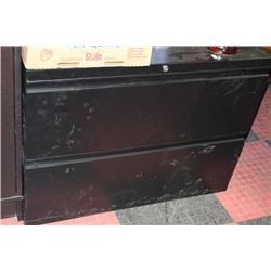 NEW BLACK 2 DRAWER FILING CABINET