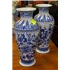 Image 1 : SET OF BLUE & WHITE VASES
