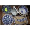 Image 1 : TRAY OF ASSORTED BLUE & WHITE DISHES