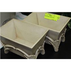 PAIR OF SMALL STONE PLANTERS