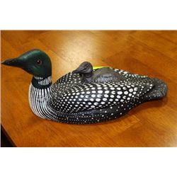 WOOD  "LOON " HAND PAINTED & HAND CARVED BY