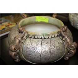 GOLD/SILVER CRACKLE FINISH BOWL / CENTER PIECE